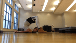 chest stand, looking at the camera